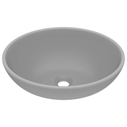 Wastafel Ovaal 40X33 Cm Keramiek Mat Lichtgrijs matte light grey