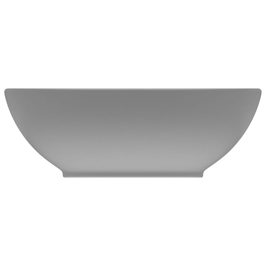Wastafel Ovaal 40X33 Cm Keramiek Mat Lichtgrijs matte light grey
