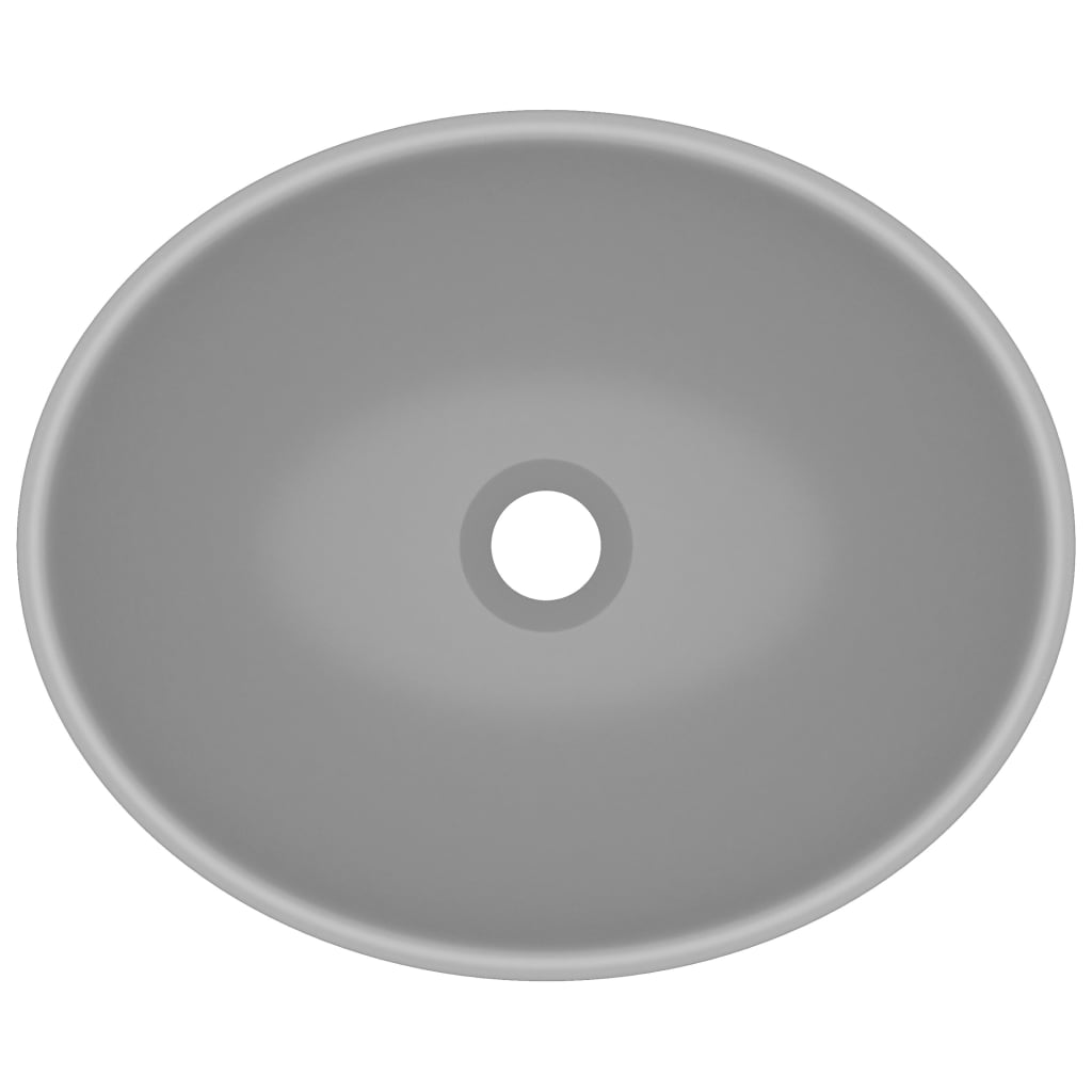 Wastafel Ovaal 40X33 Cm Keramiek Mat Lichtgrijs matte light grey