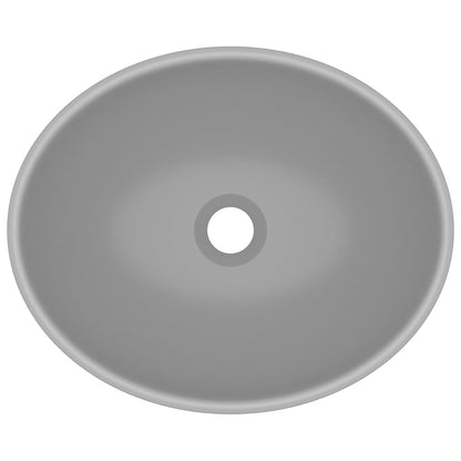 Wastafel Ovaal 40X33 Cm Keramiek Mat Lichtgrijs matte light grey