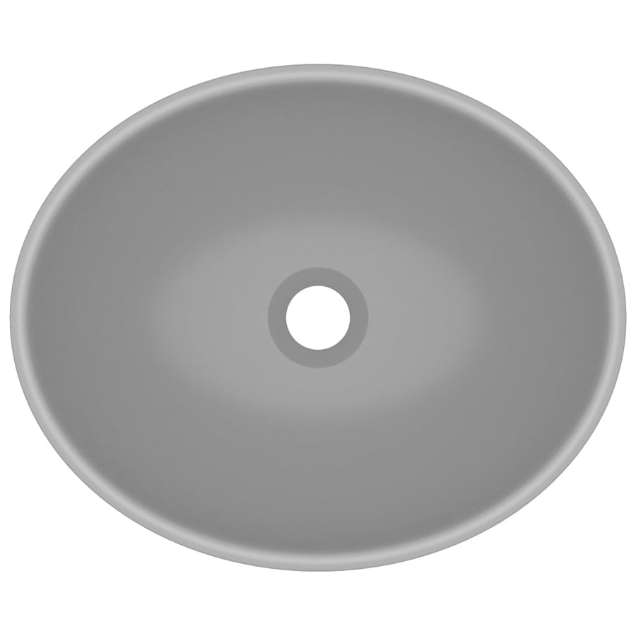 Wastafel Ovaal 40X33 Cm Keramiek Mat Lichtgrijs matte light grey