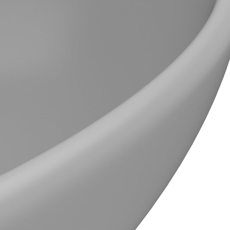 Wastafel Ovaal 40X33 Cm Keramiek Mat Lichtgrijs matte light grey
