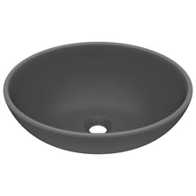 Wastafel Ovaal 40X33 Cm Keramiek Mat Donkergrijs matte dark grey
