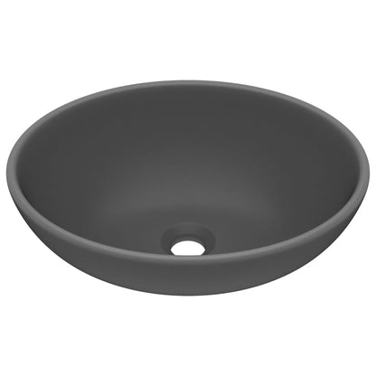 Wastafel Ovaal 40X33 Cm Keramiek Mat Donkergrijs matte dark grey