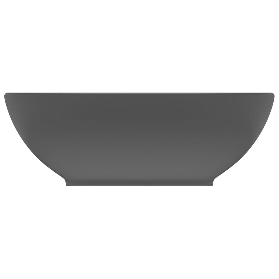 Wastafel Ovaal 40X33 Cm Keramiek Mat Donkergrijs matte dark grey