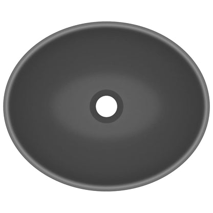 Wastafel Ovaal 40X33 Cm Keramiek Mat Donkergrijs matte dark grey