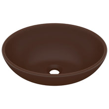 Wastafel Ovaal 40X33 Cm Keramiek Mat Donkerbruin matte dark brown