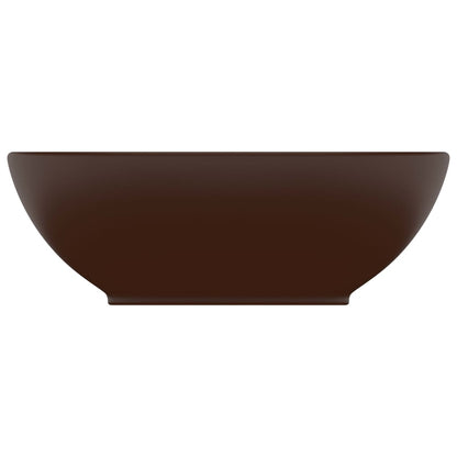 Wastafel Ovaal 40X33 Cm Keramiek Mat Donkerbruin matte dark brown