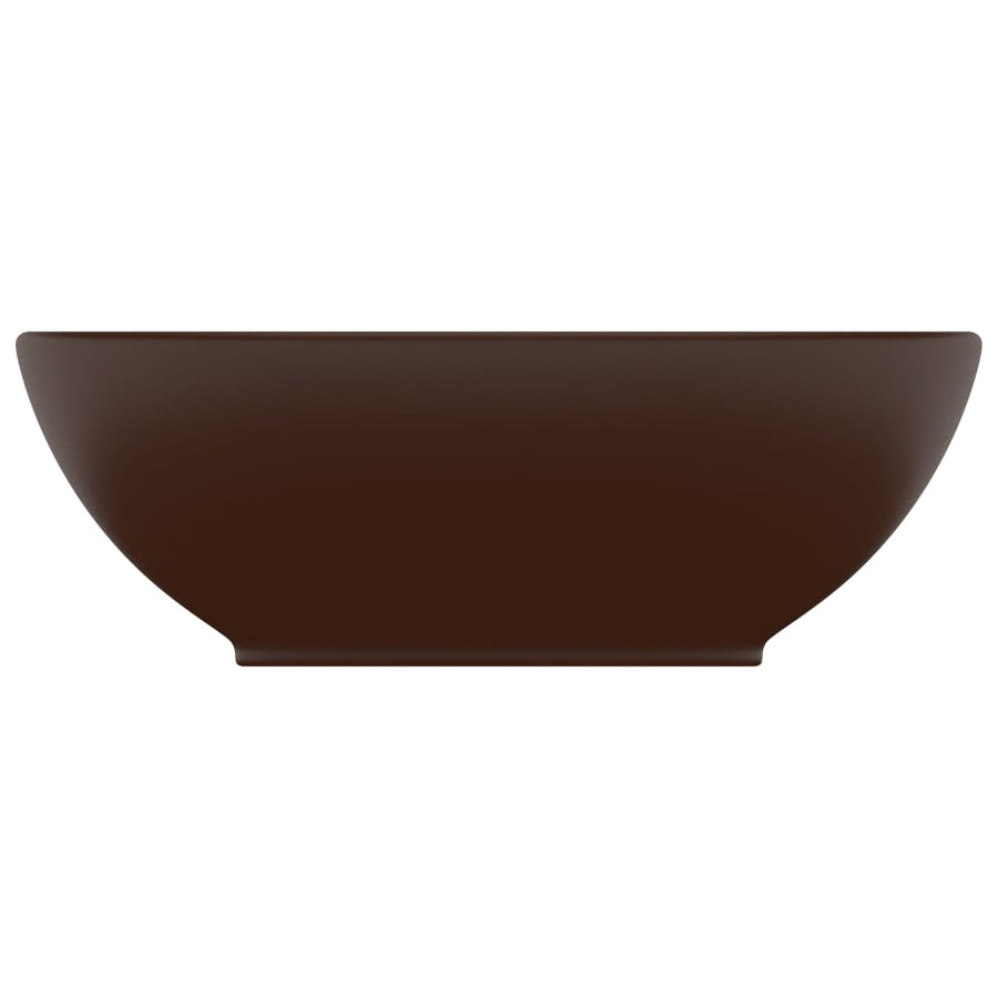 Wastafel Ovaal 40X33 Cm Keramiek Mat Donkerbruin matte dark brown