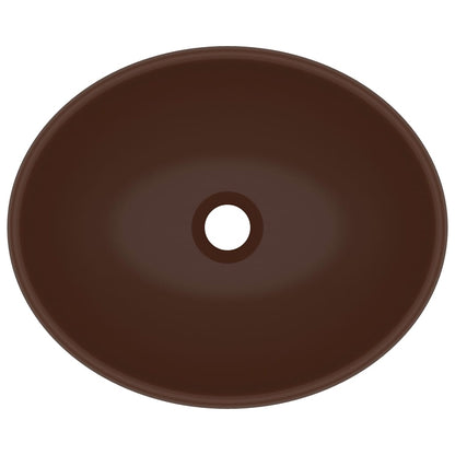 Wastafel Ovaal 40X33 Cm Keramiek Mat Donkerbruin matte dark brown