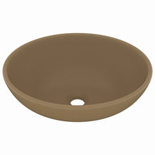 Wastafel Ovaal 40X33 Cm Keramiek Matcrème matecrèmekleurig