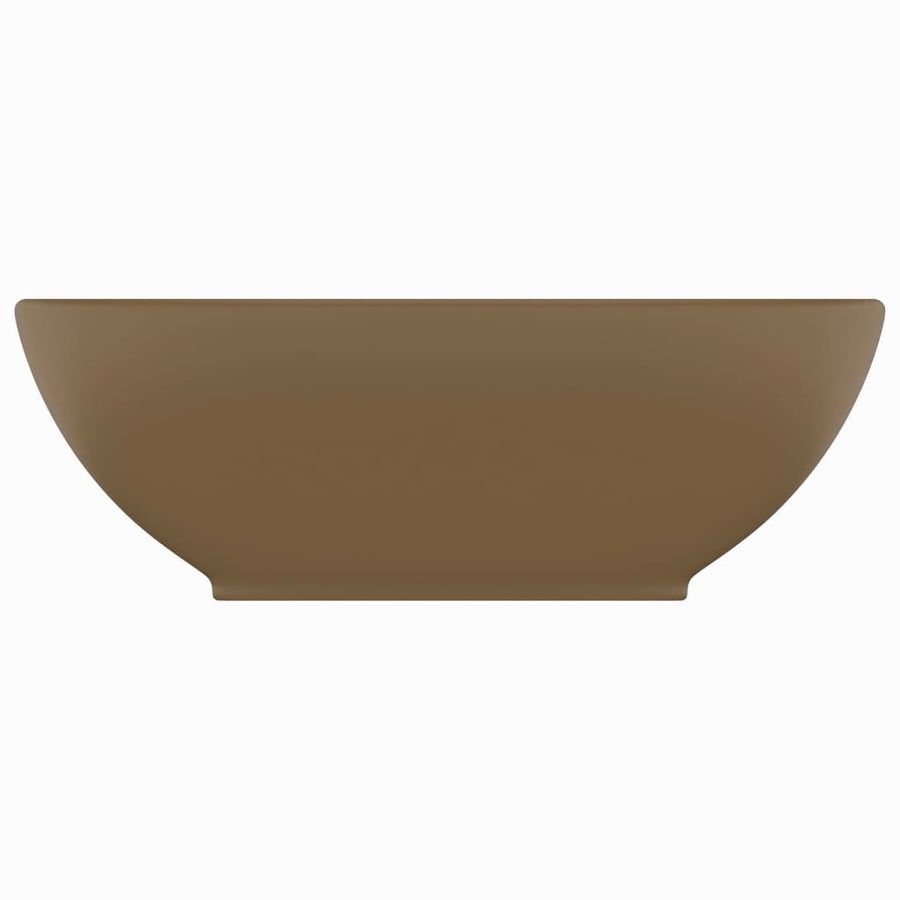 Wastafel Ovaal 40X33 Cm Keramiek Matcrème matecrèmekleurig