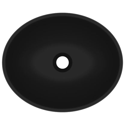 Wastafel Ovaal 40X33 Cm Keramiek Matzwart Mat zwart