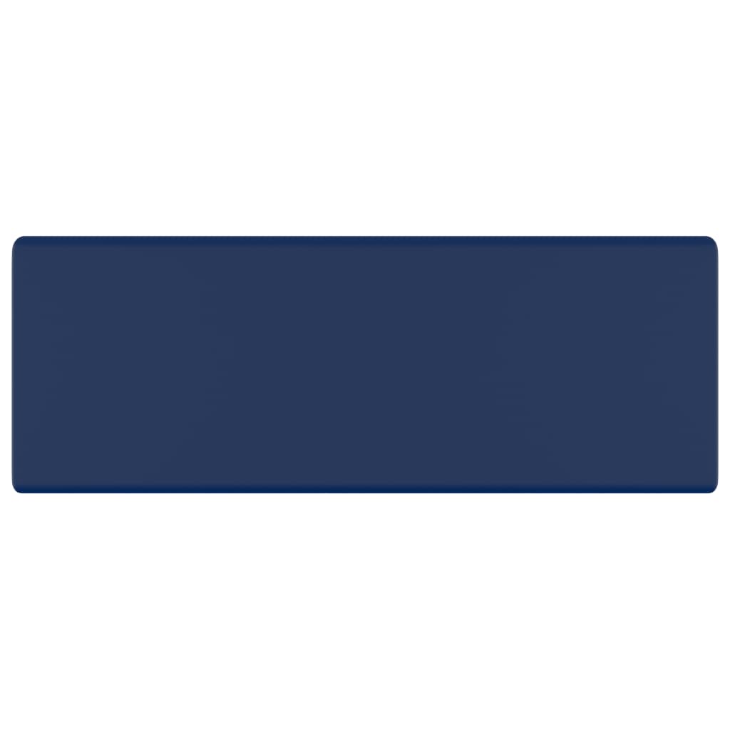 Wastafel met overloop vierkant 41x41cm keramiek mat donkerblauw matte dark blue