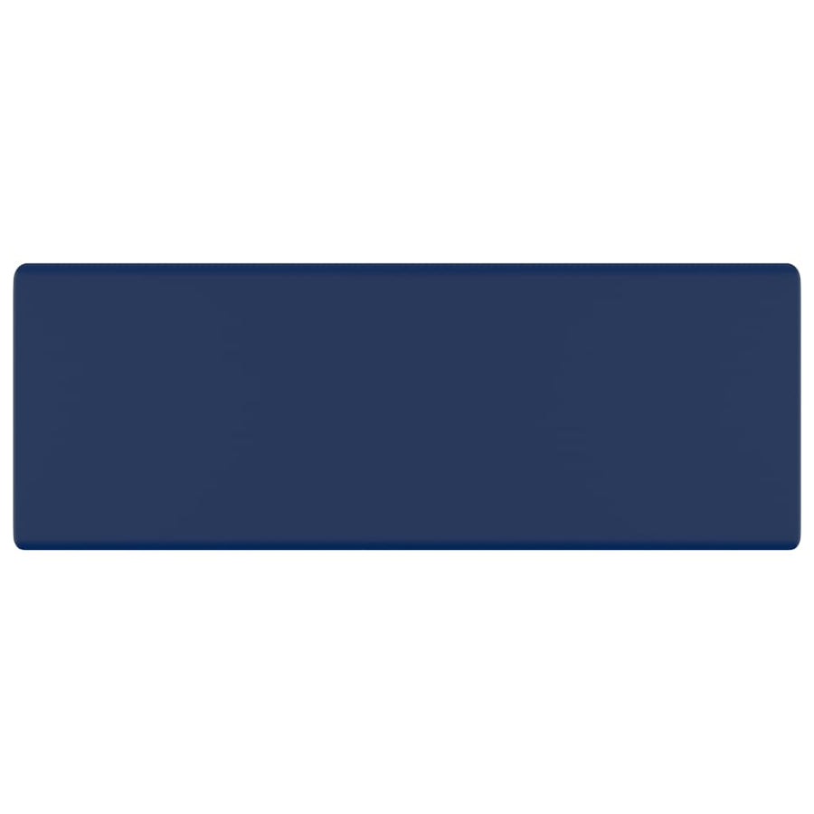 Wastafel met overloop vierkant 41x41cm keramiek mat donkerblauw matte dark blue