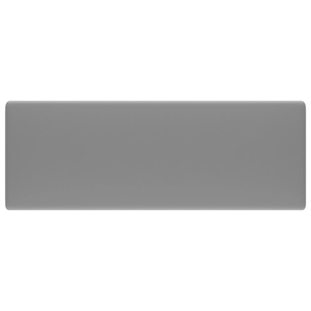 Wastafel met overloop vierkant 41x41 cm keramiek mat lichtgrijs matte light grey