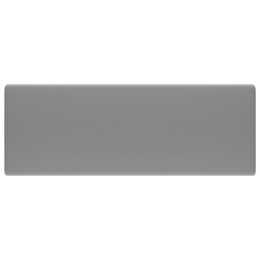 Wastafel met overloop vierkant 41x41 cm keramiek mat lichtgrijs matte light grey