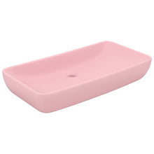 Wastafel rechthoekig 71x38 cm keramiek matroze matte pink