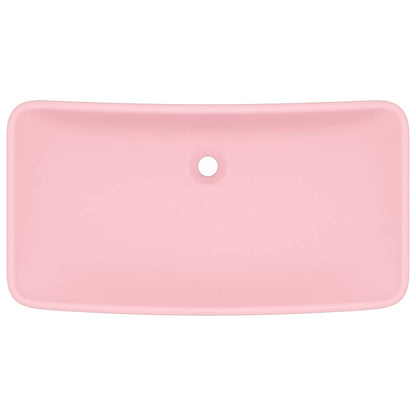 Wastafel rechthoekig 71x38 cm keramiek matroze matte pink