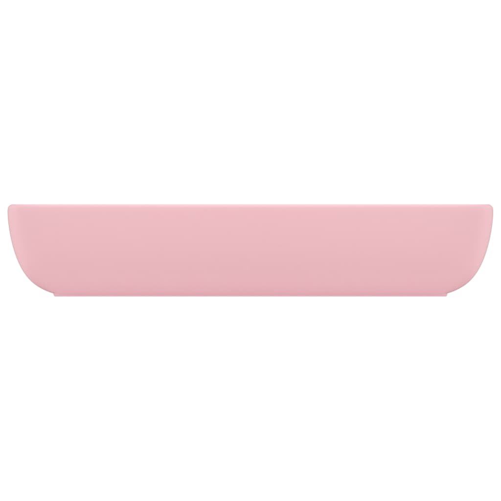Wastafel rechthoekig 71x38 cm keramiek matroze matte pink