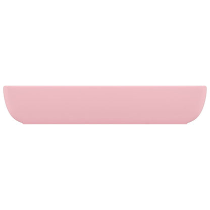 Wastafel rechthoekig 71x38 cm keramiek matroze matte pink