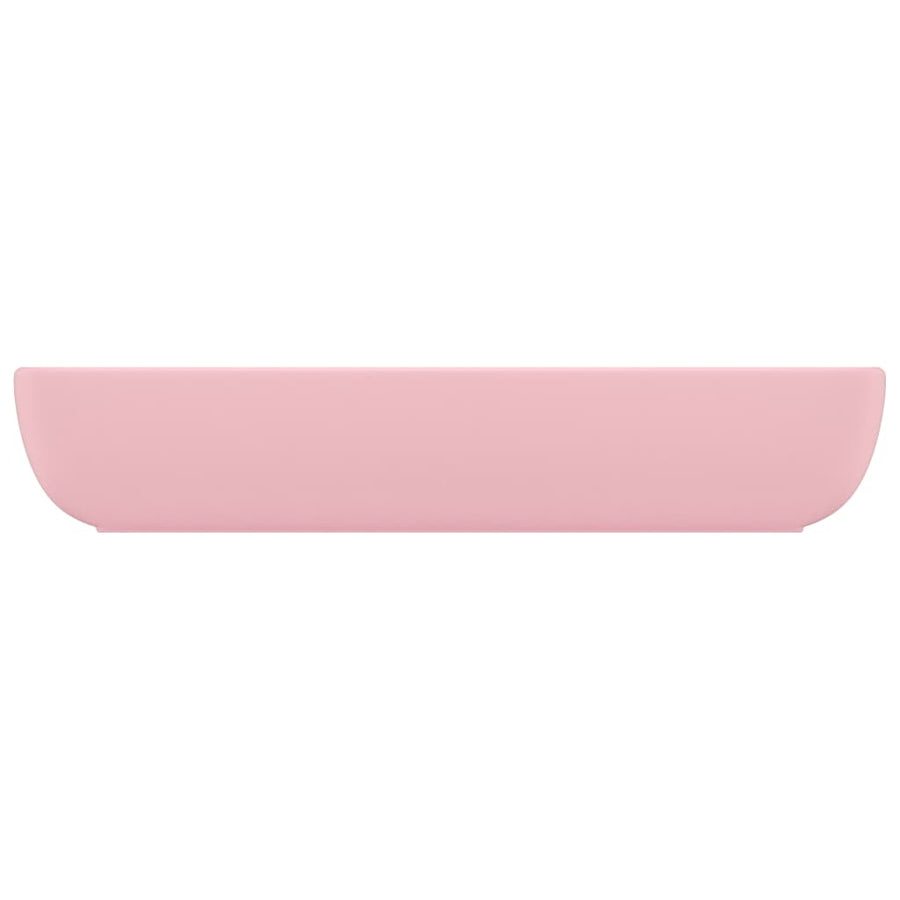 Wastafel rechthoekig 71x38 cm keramiek matroze matte pink
