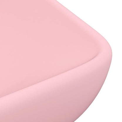 Wastafel rechthoekig 71x38 cm keramiek matroze matte pink