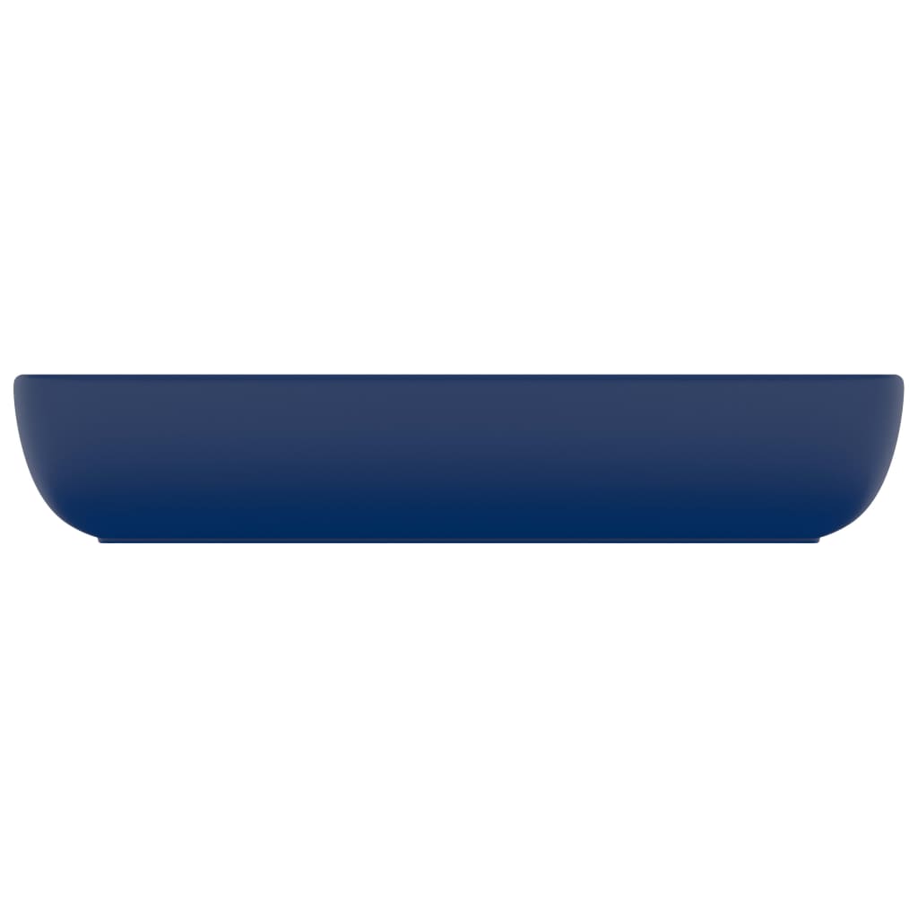 Wastafel rechthoekig 71x38 cm keramiek mat donkerblauw matte dark blue