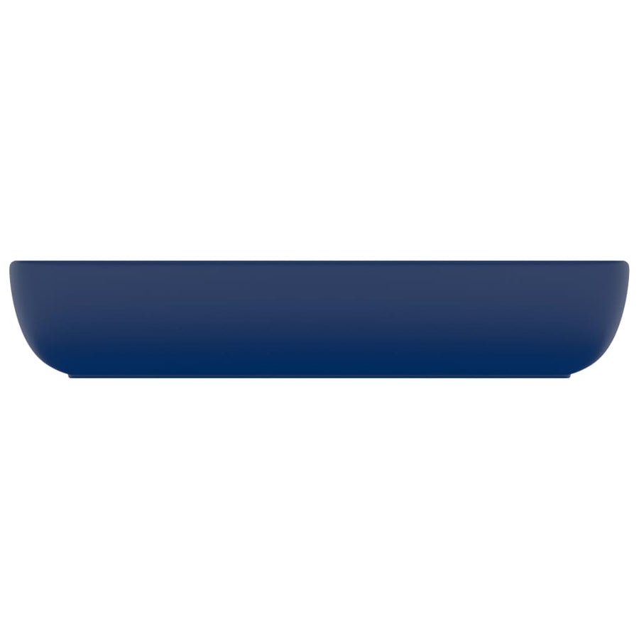 Wastafel rechthoekig 71x38 cm keramiek mat donkerblauw matte dark blue