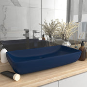 Wastafel 71x38x13.5 cm keramiek mat donkerblauw