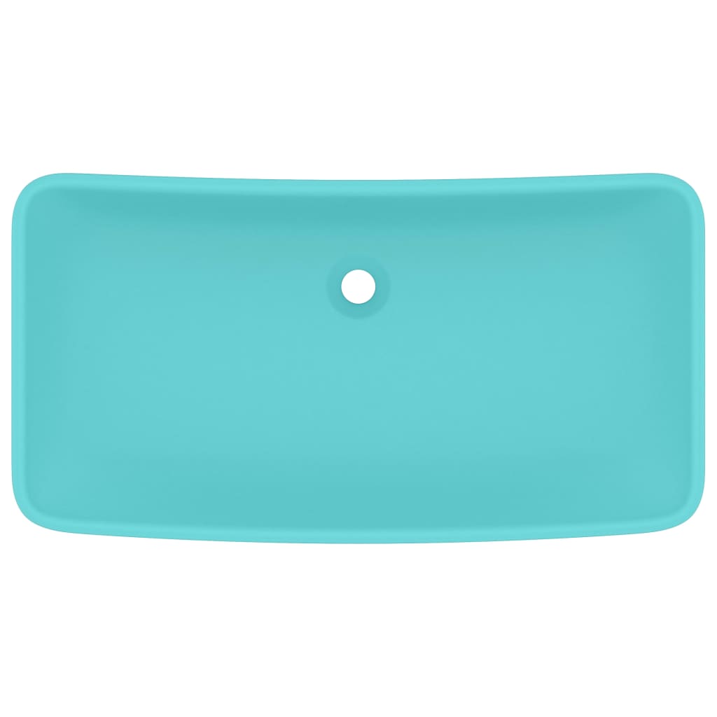 Wastafel rechthoekig 71x38 cm keramiek mat lichtgroen matte light green