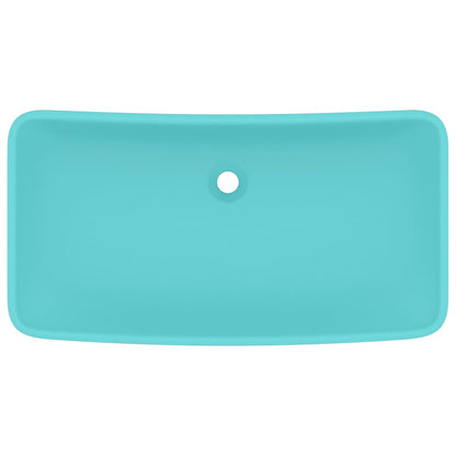 Wastafel rechthoekig 71x38 cm keramiek mat lichtgroen matte light green