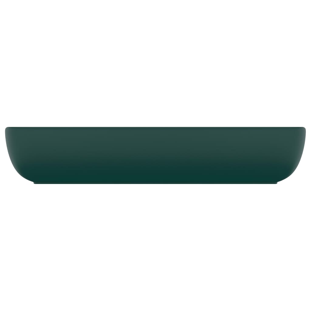 Wastafel rechthoekig 71x38 cm keramiek mat donkergroen matte dark green