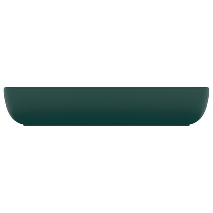 Wastafel rechthoekig 71x38 cm keramiek mat donkergroen matte dark green