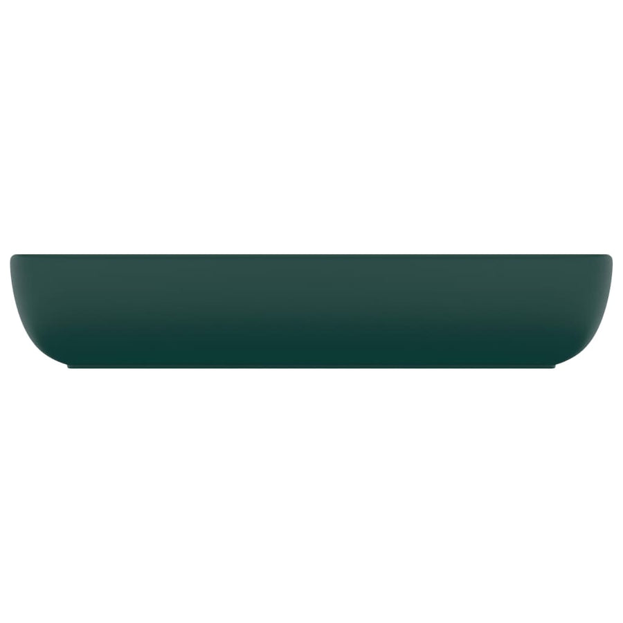 Wastafel rechthoekig 71x38 cm keramiek mat donkergroen matte dark green