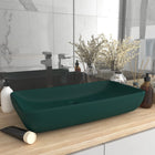 Wastafel rechthoekig 71x38 cm keramiek mat donkergroen matte dark green