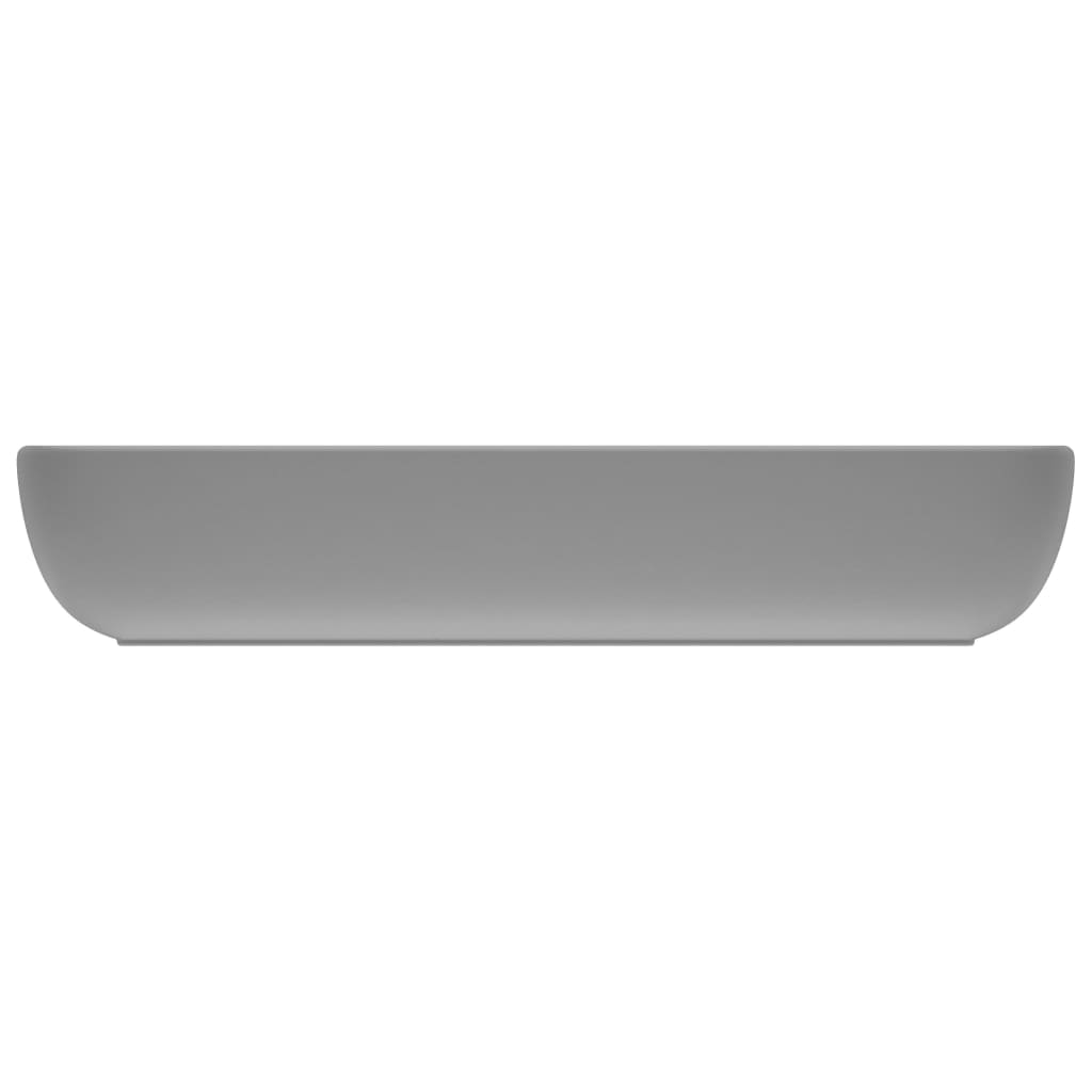 Wastafel rechthoekig 71x38 cm keramiek mat lichtgrijs matte light grey