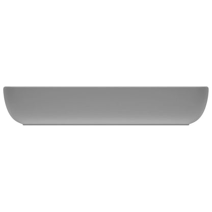 Wastafel rechthoekig 71x38 cm keramiek mat lichtgrijs matte light grey