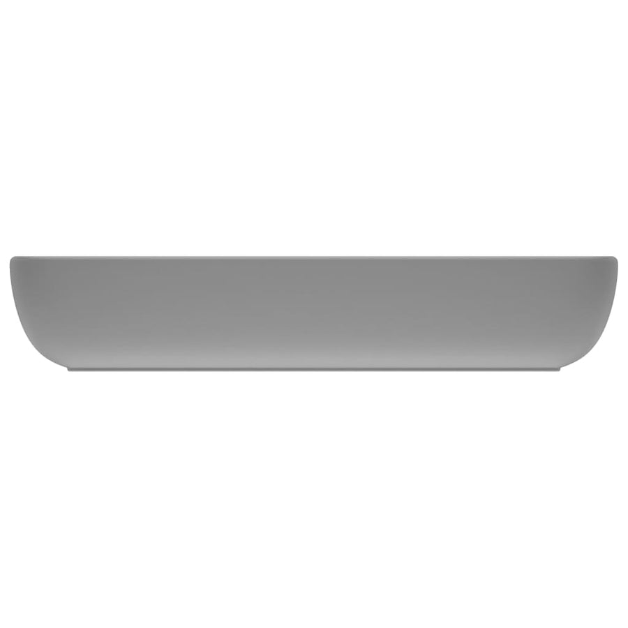 Wastafel rechthoekig 71x38 cm keramiek mat lichtgrijs matte light grey