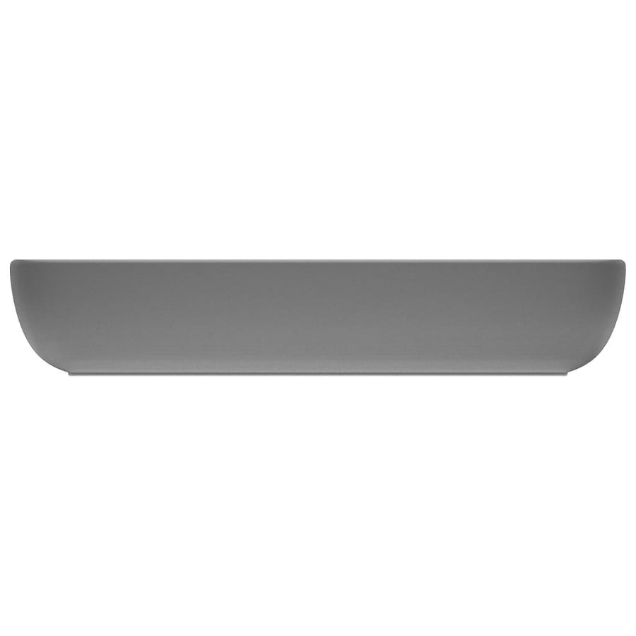 Wastafel rechthoekig 71x38 cm keramiek mat donkergrijs
