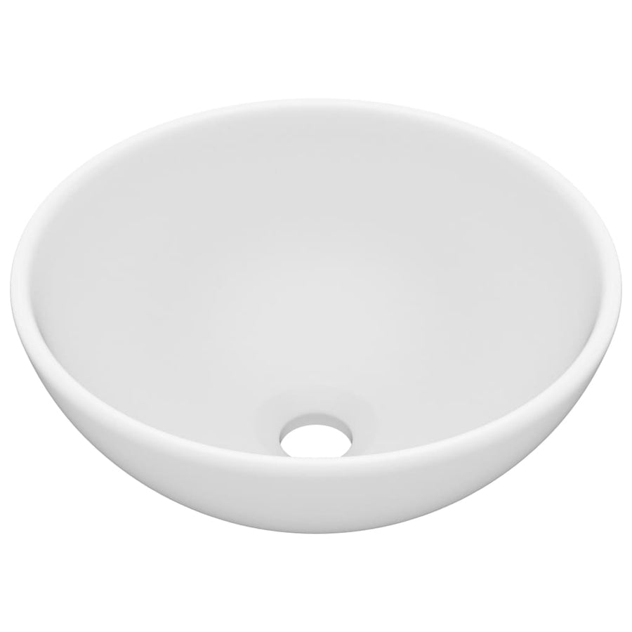 Wastafel Rond 32,5X14 Cm Keramiek Matwit matte white