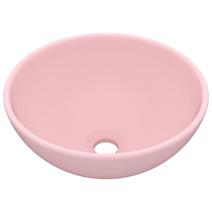 Wastafel rond 32,5x14 cm keramiek matroze matte pink