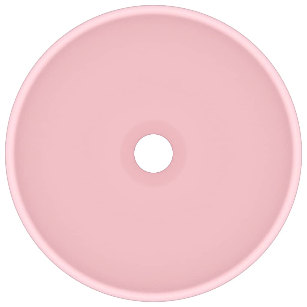 Wastafel rond 32,5x14 cm keramiek matroze matte pink