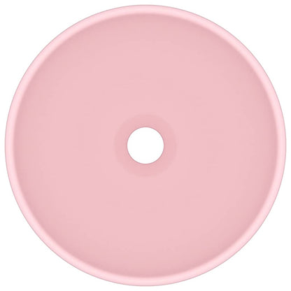 Wastafel rond 32,5x14 cm keramiek matroze matte pink