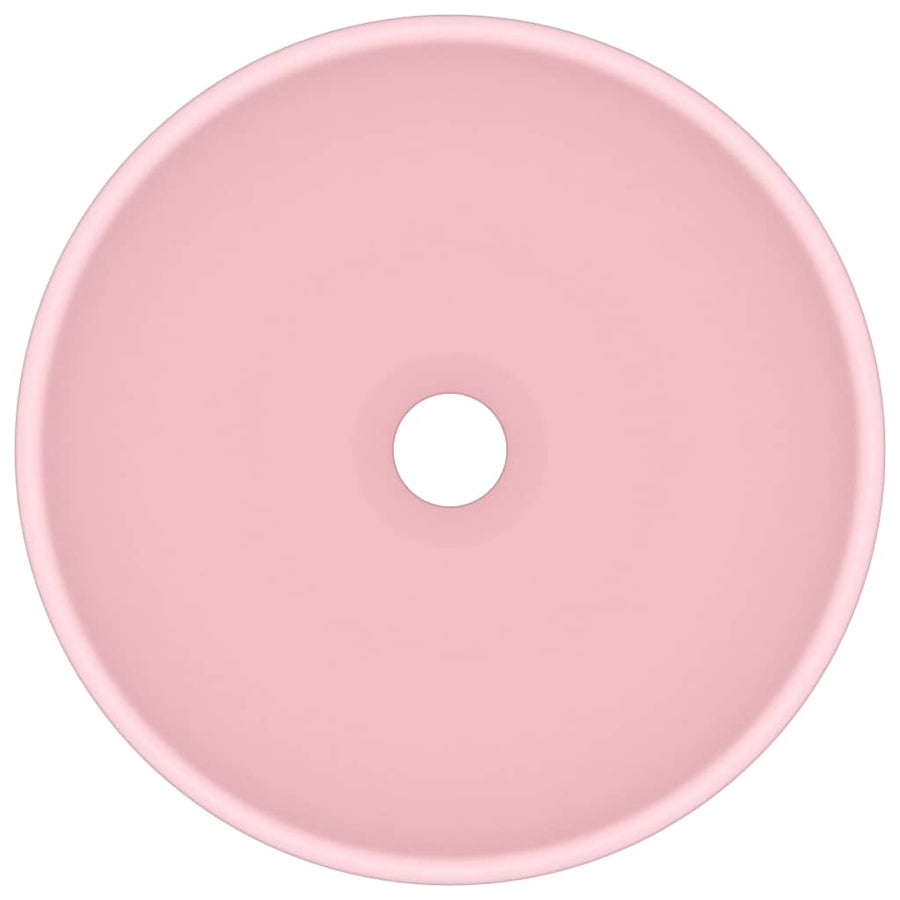 Wastafel rond 32,5x14 cm keramiek matroze matte pink