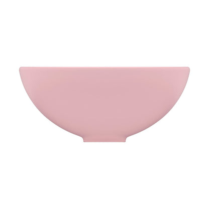 Wastafel rond 32,5x14 cm keramiek matroze matte pink