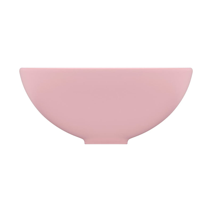 Wastafel rond 32,5x14 cm keramiek matroze matte pink