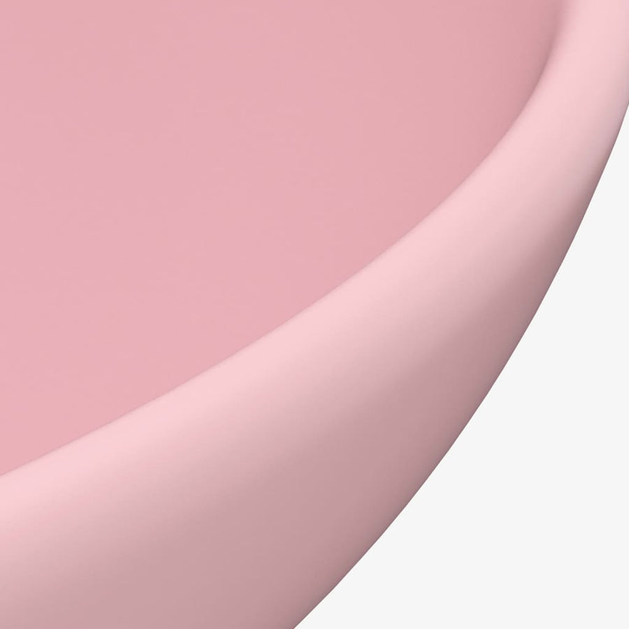 Wastafel rond 32,5x14 cm keramiek matroze matte pink