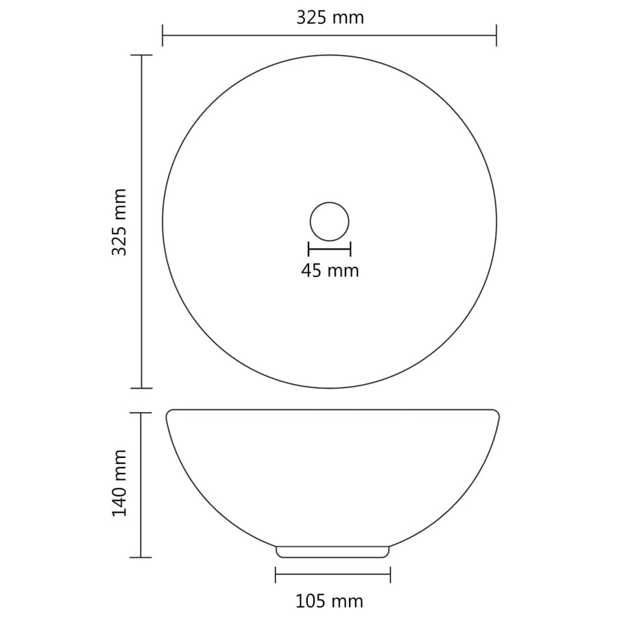 Wastafel rond 32,5x14 cm keramiek matroze matte pink