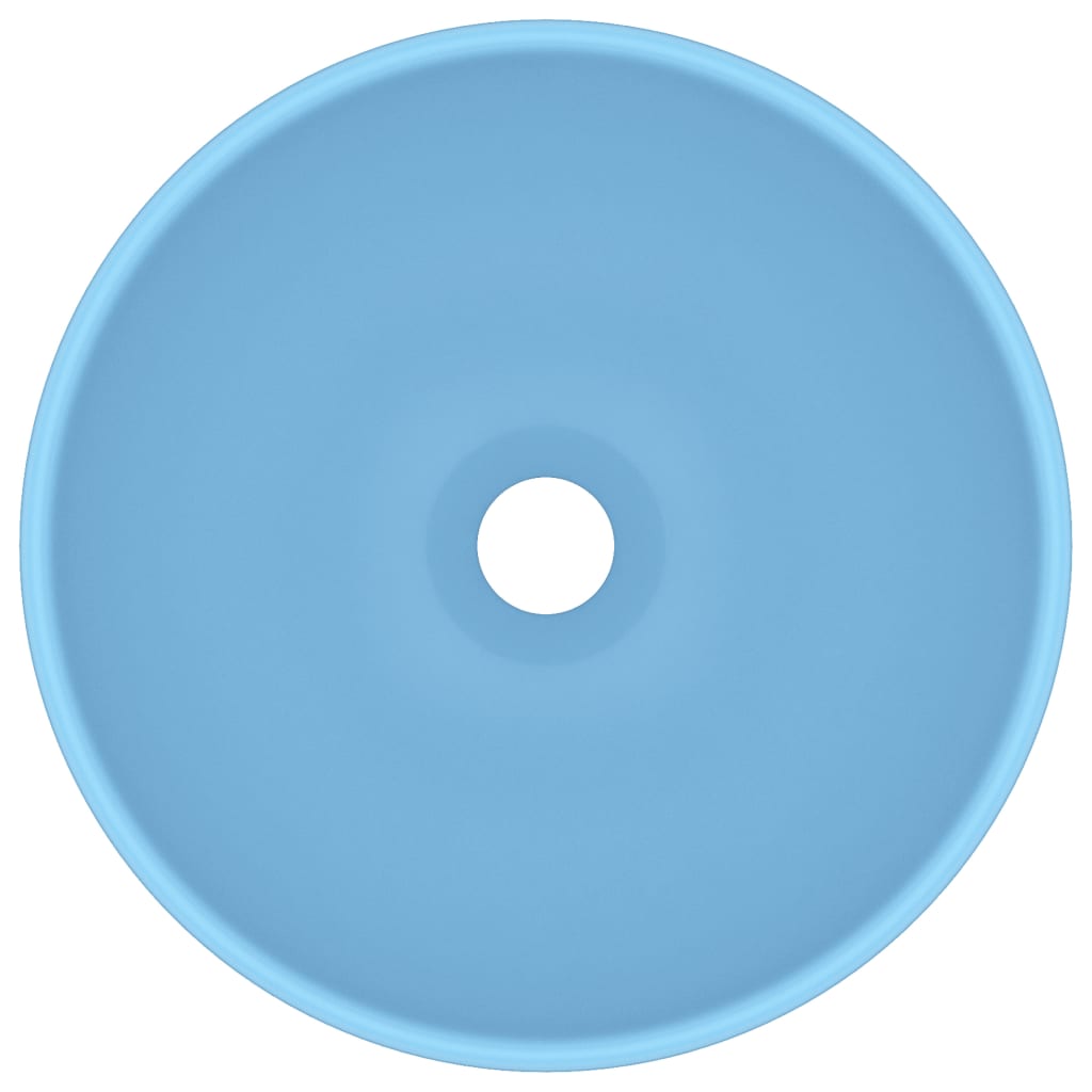 Wastafel rond 32,5x14 cm keramiek mat lichtblauw matte light blue